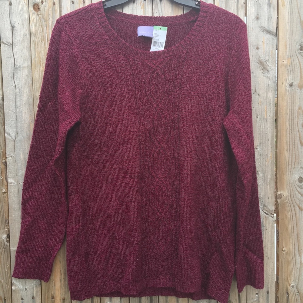 Laura Scott Maroon Sweater